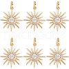 Beebeecraft Brass Micro Pave Clear Cubic Zirconia Solar Eclipse Pendants ZIRC-BBC0002-49-1