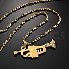 304 Stainless Steel Pendant Necklaces NJEW-H058-01G-1