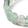 Natural Fluorite Oval Beaded Stretch Bracelet G-E010-01S-3