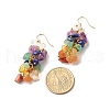 Reiki Natural Mixed Stone Chip Beads Dangle Earrings for Girl Women X1-EJEW-JE04654-4