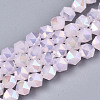 Electroplate Glass Beads Strands X-EGLA-T019-07B-1