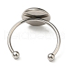 Tarnish Resistant 304 Stainless Steel Open Cuff Ring Findings STAS-H215-01B-P-3