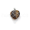 Natural Tiger Eye Copper Wire Wrapped Pendants FIND-PW0015-21D-1