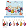 12Pcs 6 Style Alloy Enamel Butterfly Charm Locking Stitch Markers HJEW-PH01679-2