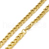 PVD Vacuum Plating 201 Stainless Steel Cuban Link Chain Necklace with 304 Stainless Steel Clasps for Men Women NJEW-M194-01A-G-3