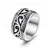 316 Stainless Steel Finger Ring with Enamel for Men PW-WG56139-01-1