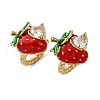 Strawberry Brass Micro Pave Clear Cubic Zirconia Cuff Earrings EJEW-U062-06B-G-4