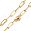 304 Stainless Steel Oval Link Bracelet and Necklace with Paperclip Chains SJEW-JS01254-7