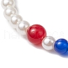 1Pcs Crystal Glass Round Beads Stretch Bracelets & 1Pcs Round Glass with ABS Plastic Imitation Pearl Beaded Strech Bracelets for Women BJEW-JB11733-10