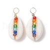 2Pcs 2 Colors Natural Shell Pendants PALLOY-JF02689-1