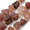 Raw Rough Natural Strawberry Quartz Beads Strands G-Z087-B18-2