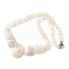 Natural White Agate Faceted Bib Graduated Beaded Necklaces for Women NJEW-B128-01J-4