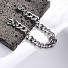 Non-Tarnish 304 Stainless Steel Curb Chain Bracelet for Men Women BJEW-G669-23P-3