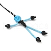 Halloween Theme Skeleton Glass Seed & Natural Black Onyx & Synthetic Turquoise Beaded Pendant Decorations HJEW-MZ00284-01-4