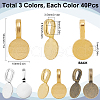 SOFPLATE 120Pcs 3 Colors Tibetan Style Alloy Glue On Flat Pad Pendant Bails FIND-SP0001-87-2