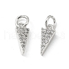 Brass Micro Pave Clear Cubic Zirconia Charms KK-E068-VB245-2