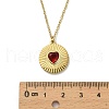 304 Stainless Steel Siam Rhinestone Heart Pendant Cherry Link Chain Double Layer Necklaces for Women NJEW-B132-01G-4