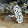 Retro Brass & Cubic Zirconia Finger Rings FS-WGF6FC6-03-3