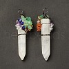 7 Chakra Pointed Natural Quartz Crystal Big Pendants G-C012-01R-11-3