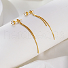 Elegant Stainless Steel Flat Round Tassel Stud Earrings BX2341-2-5