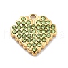 304 Stainless Steel Rhinestone Charms STAS-M092-06G-05-1