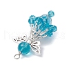 Electroplate Transparent Glass Pendants PALLOY-JF03831-01-5