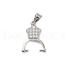 Brass Micro Pave Clear Cubic Zirconia Pinch Bails KK-L229-031P-1