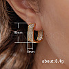 Oval Brass Micro Pave Cubic Zirconia Hoop Earrings WG8C9EE-02-3