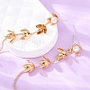 Brass Plastic Imitation Pearl Flower Tasse Stud Earrings EJEW-Z107-01G-3