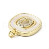 Rack Plating Brass Micro Pave Clear Cubic Zirconia Pendants KK-E102-33G-O-2
