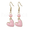 Alloy Enamel Heart Dangle Earrings EJEW-JE06272-01-4