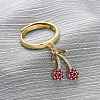 Brass Micro Pave Cubic Zirconia Open Cuff Rings for Women RJEW-U057-12C-G-1