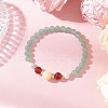Shell Pearl Bead & Natural Green Aventurine & Yellow Jade & Carnelian Beaded Stretch Bracelets for Women BJEW-JB11938-01-1