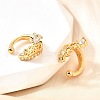Brass Micro Pave Clear Cubic Zirconia Cuff Earrings EJEW-F370-09G-6