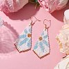 Glass Seed Beaded Dangle Earrings EJEW-MZ00167-01-2