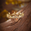 Crown Brass Micro Pave Clear Cubic Zirconia Finger Rings for Women FS-WG9962F-09-1