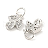 Rack Plating Brass Micro Pave Clear Cubic Zirconia Pendants KK-B093-05P-2