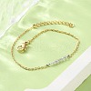 304 Stainless Steel Natural Labradorite Beads Link Bracelets BJEW-A036-15G-3