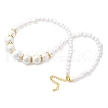 ABS Imitation Pearl Round Graduated Beaded Necklaces for Women NJEW-B125-01G-4