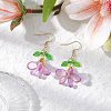 304 Stainless Steel Glass Dangle Earrings EJEW-MZ00433-03-1