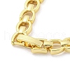 Brass Micro Pave Clear Cubic Zirconia Rectangle Link Chain Bracelets for Women BJEW-R315-01C-G-3