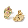 Brass Micro Cubic Zirconia Stud Earrings KK-S516-01G-2