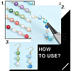 CHGCRAFT 5Pcs 5 Color Handmade Glass Pearl Beaded Chain AJEW-CA0003-32-5