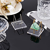 2Pcs 2 Colors Square Transparent Acrylic Mineral Crystal Display Stands ODIS-FG0001-60A-4