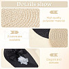2Pcs 2 Colors Polyester Imitation Straw Oval Hat Base for Millinery AJEW-FG0002-83-4