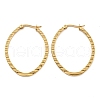 202 Stainless Steel Oval Hoop Earrings EJEW-H003-37G-1