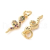 Brass Micro Pave Cubic Zirconia Charms KK-U056-35G-2
