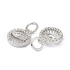 Brass Cubic Zirconia Charms ZIRC-C022-11P-2