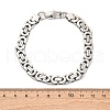 304 Stainless Steel Byzantine Chain Bracelets for Women Men BJEW-R018-22P-01-3