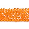 Transparent Electroplate Glass Beads Strands GLAA-F029-4mm-C23-1